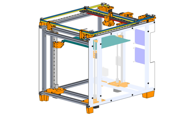 Jubilee V2.0.0 Dimetric Render with two tool posts